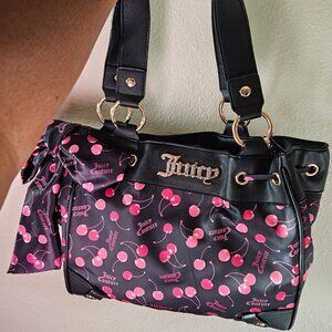 Juicy Couture Black Sweet Cherry Daydreamer  Tote Shoulder Bag